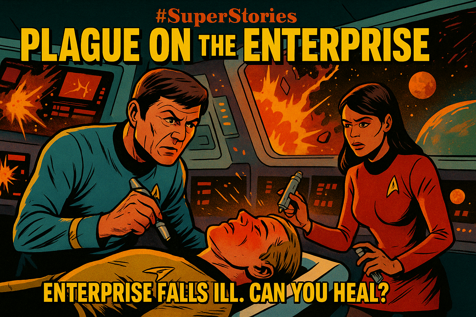 Dr. McCoy attending to patients